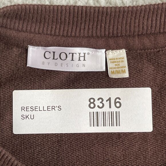 Cloth by Design T-Shirt Dress Women Size M Brown Crew Neck 100% Cotton - Picture 2 of 12